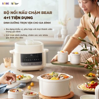 Nồi Nấu Chậm Bear 2.5L SC-5H25M34 Lõi Sứ Cao Cấp Nồi Ninh Hầm Cách Thủy Cho Gia Đình Chính Hãng