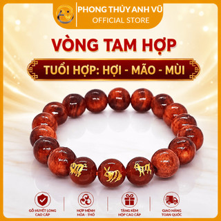 Vòng gỗ huyết long hợi mão mùi - vòng huyết rồng - vòng gỗ thấu quang - may mắn tài lộc bình an
