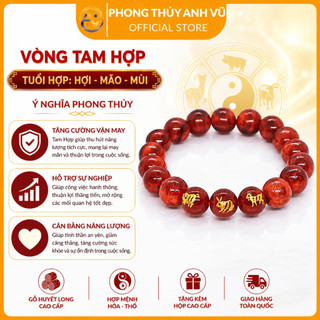 Vòng gỗ huyết long hợi mão mùi - vòng huyết rồng - vòng gỗ thấu quang - may mắn tài lộc bình an