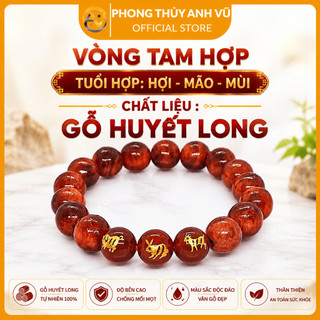 Vòng gỗ huyết long hợi mão mùi - vòng huyết rồng - vòng gỗ thấu quang - may mắn tài lộc bình an
