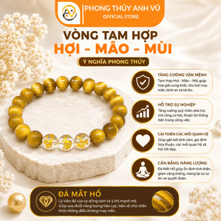 Vòng phong thủy tuổi hợi - vòng tay tam hợp quý nhân hợi mão mùi - mắt hổ tự nhiên - may mắn tài lộc