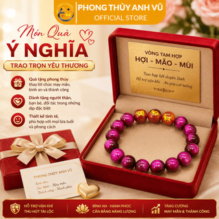 Vòng tay tuổi hợi - vòng phong thủy mệnh hỏa - mắt hổ hồng tự nhiên - may mắn tài lộc bình an