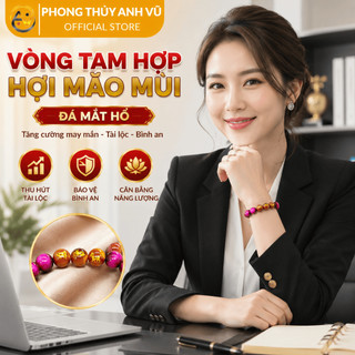 Vòng tay tuổi hợi - vòng phong thủy mệnh hỏa - mắt hổ hồng tự nhiên - may mắn tài lộc bình an