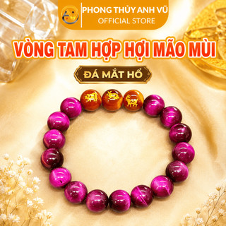 Vòng tay tuổi hợi - vòng phong thủy mệnh hỏa - mắt hổ hồng tự nhiên - may mắn tài lộc bình an