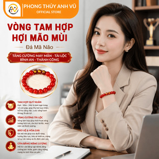 Vòng phong thủy tuổi mùi - vòng tam hợp hợi mão mùi - chất liệu mã não đỏ - may mắn tài lộc