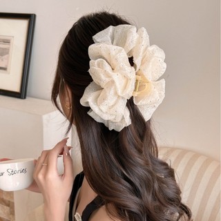 Kẹp Tóc Nơ Voan Tiểu Thư Phong Cách Hàn Quốc Size 13cm Kẹp Tóc Nơ Voan Chấm Bi Cặp Tóc Nơ Size Lớn Búi Sau Đầu Tiều Thư