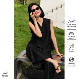 Set tafta xếp ly eo phối quần ống rộng cá tính LUST Set đồ nữ thiết kế thanh lịch sang trọng TM207