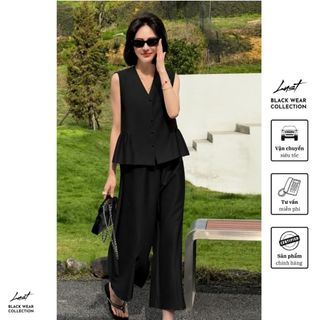 Set tafta xếp ly eo phối quần ống rộng cá tính LUST Set đồ nữ thiết kế thanh lịch sang trọng TM207