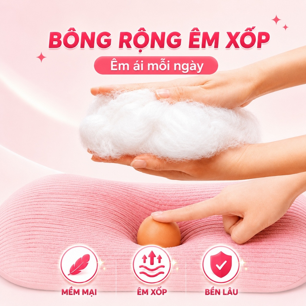 Gối bầu cánh tiên cho mẹ bầu – Ôm Trọn Bụng Bầu, Nâng Đỡ Toàn Diện, Giảm Đau Lưng, Giúp Mẹ Bầu Ngủ Ngon Sâu Giấc