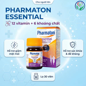 Pharmaton Essential 30 viên, vitamin tổng hợp và khoáng chất hỗ trợ giảm mệt mỏi,tăng cường sức khỏe