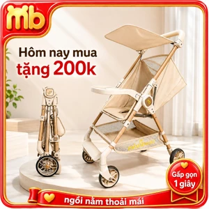 Xe Đẩy Du Lịch Siêu Nhẹ Mini Bear – Gấp Gọn, Cho Bé Sơ Sinh 0-6 Tuổi, Chống Sốc Tốt, Có Sẵn