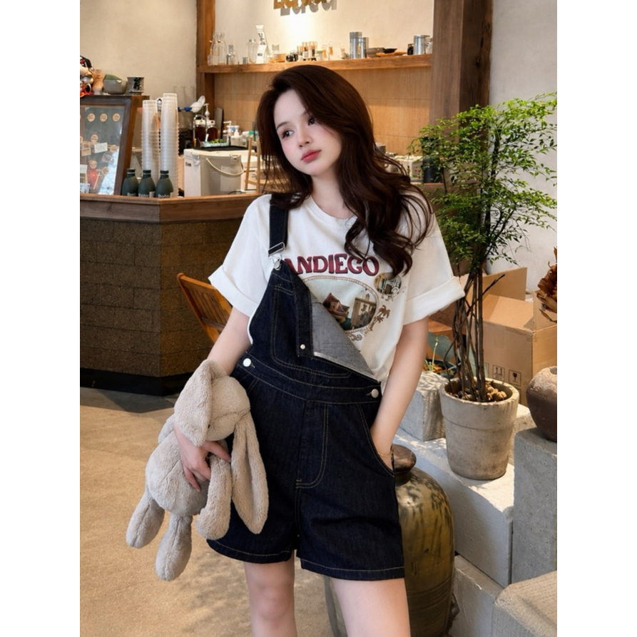 Quần Yếm Jean Nữ CHEZI HOUSE -Vải Jean Qccc Dáng Ngố Đùi 3 Màu Cực Đẹp Trendy #8640-42 Phối đồ Trẻ Trung Năng Động