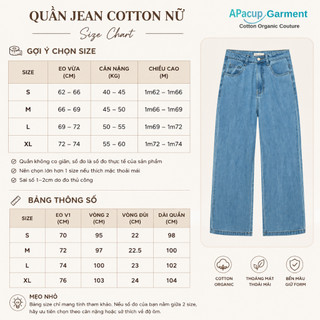 Quần Jean Nữ Harper Cotton, Ống Rộng, Cạp Cao, Form Tôn Dáng, Mềm Mát, Màu Xanh Baby