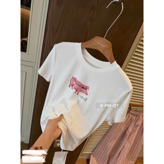 Set Bộ Nữ Áo Thun Trắng Babytee Quần Suông Kẻ QCCC Cao Cấp