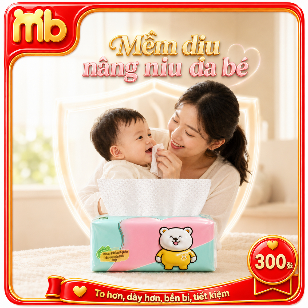 Giấy ăn rút 5 lớp từ bột gỗ nguyên sinh, siêu dai, an toàn cho mẹ và bé – Thùng 30 gói (tiết kiệm hơn)