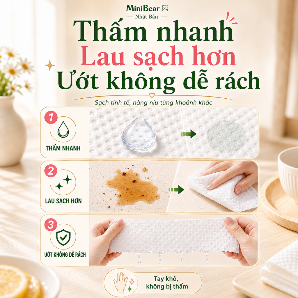 Giấy ăn rút 5 lớp từ bột gỗ nguyên sinh, siêu dai, an toàn cho mẹ và bé – Thùng 30 gói (tiết kiệm hơn)