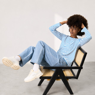 Quần Jean Nữ Harper Cotton, Ống Rộng, Cạp Cao, Form Tôn Dáng, Mềm Mát, Màu Xanh Baby