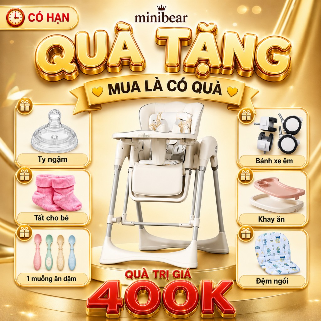 Xích Đu Điện MiniBear B4 – Tự Động Đu Đưa, Dùng Cho Bé Sơ Sinh, Gấp Gọn Tiện Lợi