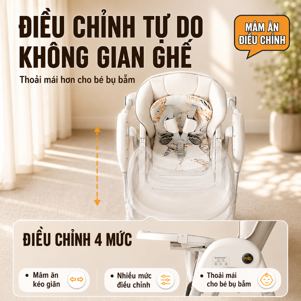 Xích Đu Điện MiniBear B4 – Tự Động Đu Đưa, Dùng Cho Bé Sơ Sinh, Gấp Gọn Tiện Lợi