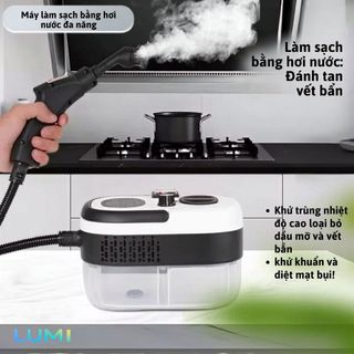 [BH 12TH] Máy Làm Sạch Hơi Nước Nóng Đa Năng LUMI 2500W -Máy Vệ Sinh Khử Trùng Nhà Bếp Áp Suất Cao, Đánh Bay Dầu Mỡ