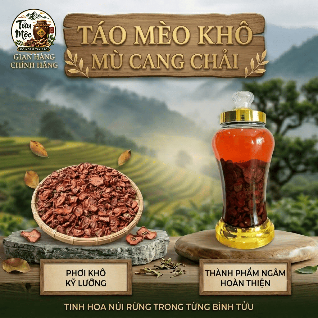 Táo mèo khô Tửu Mộc Đồ Ngâm Tây Bắc táo mèo khô ngâm tửu táo mèo Tây Bắc hàng chuẩn loại 1 đỏ đẹp