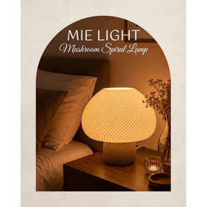 Đèn Ngủ Decor In 3D MIE LIGHT Mushroom Spiral Bóng LED E27 Đèn Bàn Nghệ Thuật Có Dimmer Điều Chỉnh Độ Sáng