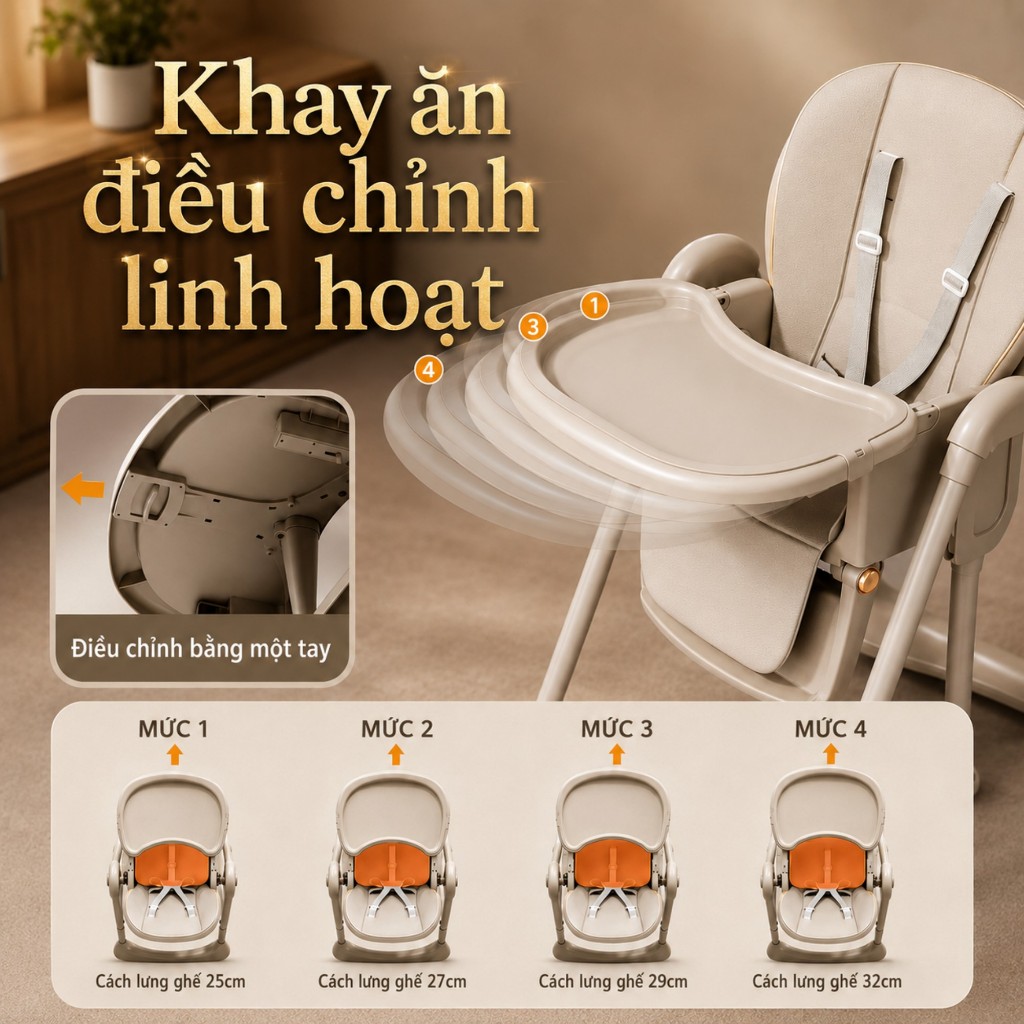 Ghế ăn dặm xích đu B2 MiniBear 2in1 – Gấp gọn thông minh, tập ngồi nằm linh hoạt, khung chắc chắn, đệm êm, dễ lau chùi