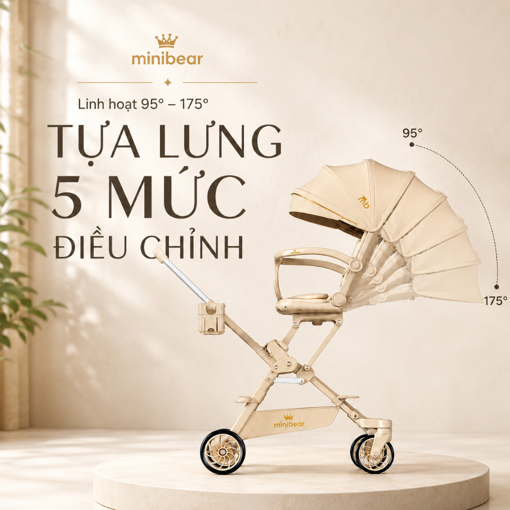 Xe đẩy cao cấp cho bé M1 PRO – Nhật Bản, gấp gọn tiện lợi, có nhạc, chống sốc tốt, dành cho trẻ sơ sinh