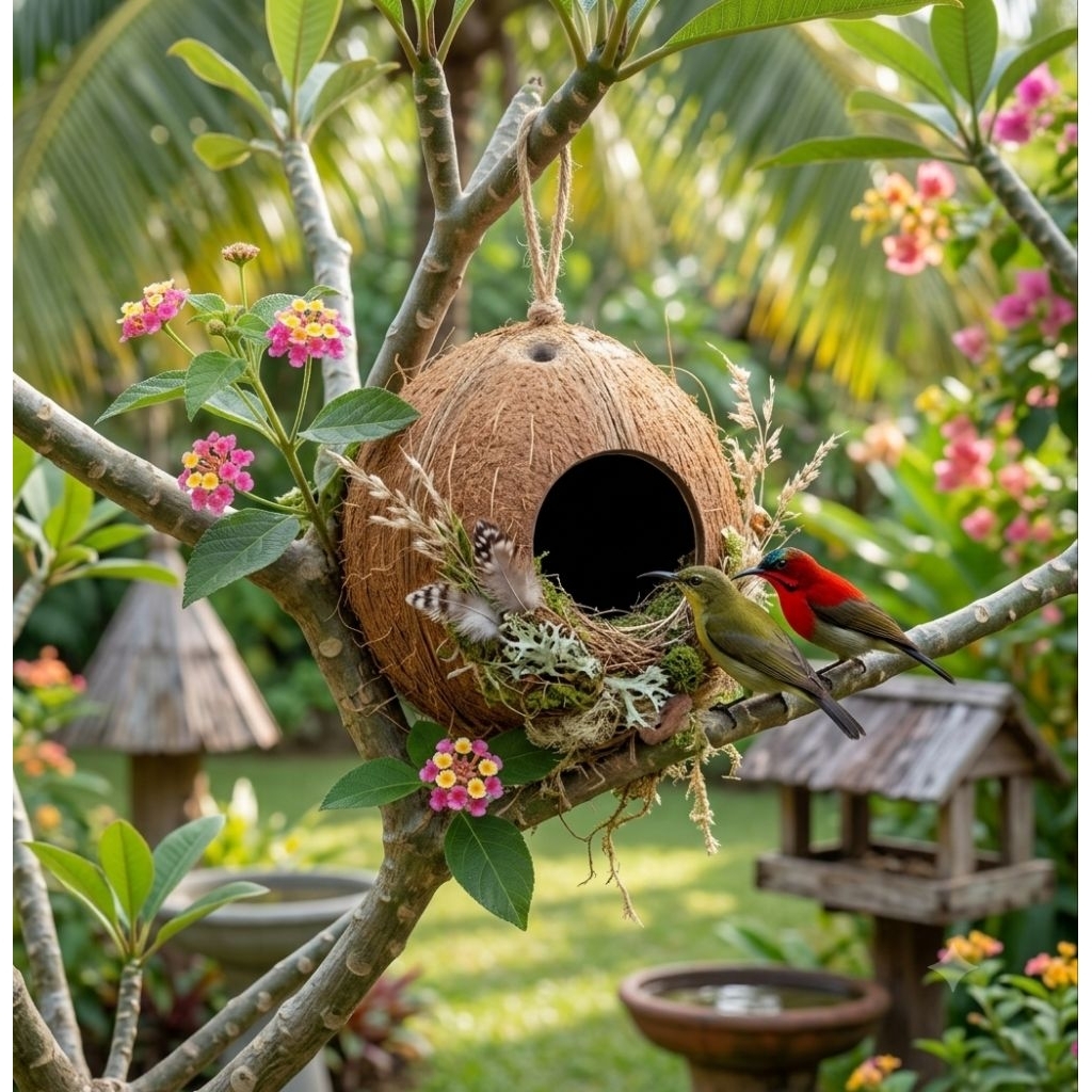 Gáo dừa thô - Gáo tổ chim, tổ sóc...