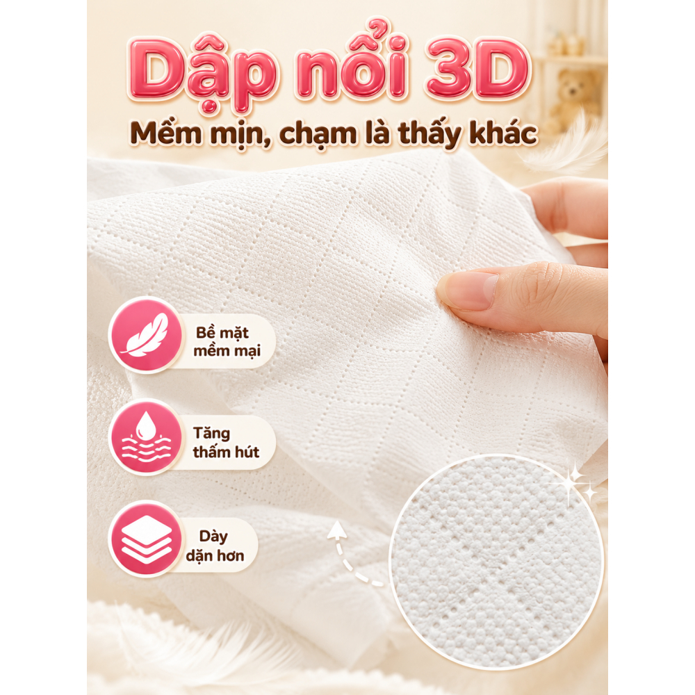 Khăn giấy treo tường 5 lớp 1000 tờ, bột gỗ nguyên sinh an toàn, giấy thấm hút tốt, dùng cho bé, phù hợp nhiều tình huống