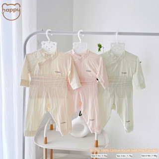 Bộ sơ sinh Happy Kids Chất liệuu QC chính phẩm- 100% Cotton Yocell sinh thái gân nổi, đảm bảo mềm mại- co dãn 4 chiều