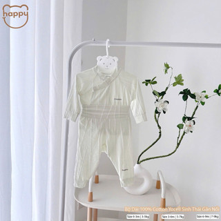 Bộ sơ sinh Happy Kids Chất liệuu QC chính phẩm- 100% Cotton Yocell sinh thái gân nổi, đảm bảo mềm mại- co dãn 4 chiều