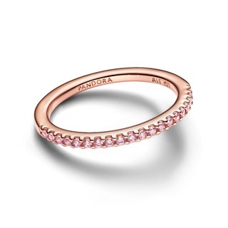 Nhẫn Pandora Timeless Phủ Vàng Hồng 14K Đính Đá Lấp Lánh - Sparkling Pink Band Ring