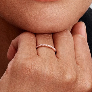 Nhẫn Pandora Timeless Phủ Vàng Hồng 14K Đính Đá Lấp Lánh - Sparkling Pink Band Ring