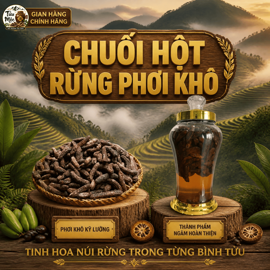 Chuối hột khô Tửu Mộc Đồ Ngâm Tây Bắc chuối hột rừng ngâm tửu chuối hột sấy khô nguyên quả