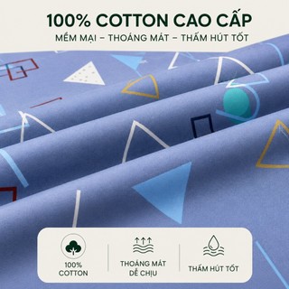 Bộ Ga Gối Cotton Thắng Lợi 4 Món Size 1m6 Ga Bọc Chun Cotton Mềm Mại Thoáng Mát Nệm Cao 3-15cm Aniva Bedding