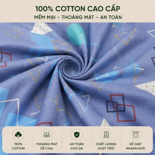 Bộ Ga Gối Cotton Thắng Lợi 4 Món Size 1m6 Ga Bọc Chun Cotton Mềm Mại Thoáng Mát Nệm Cao 3-15cm Aniva Bedding