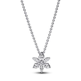 Dây Chuyền Pandora Timeless Mặt Hoa 6 Cánh Đá Trong Suốt size 45cm - Sparkling Herbarium Cluster Pendant Necklace