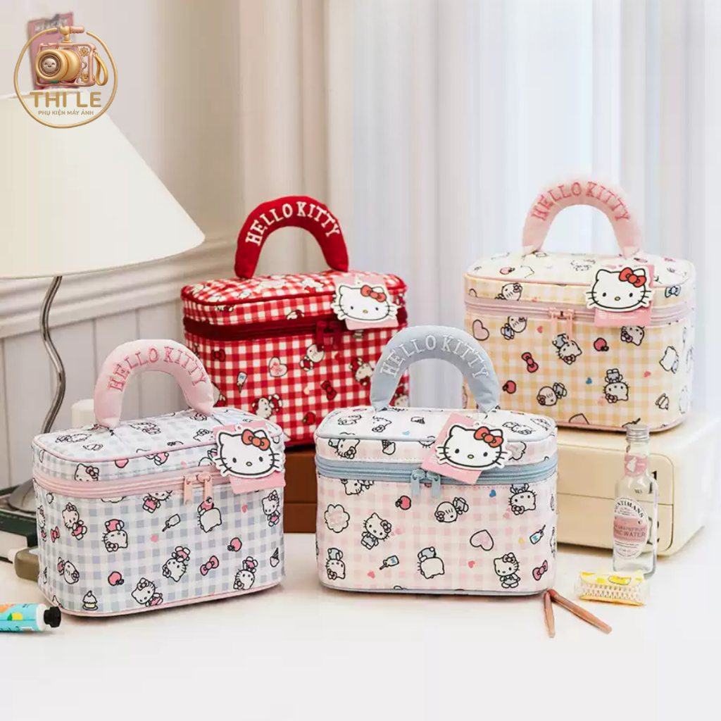 [SẴN] Túi hộp vải đựng máy ảnh, đồ trang điểm Hello Kitty, My Melody, Cinnamoroll đáng yêu
