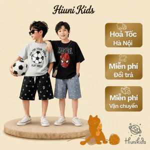 Bộ Cộc Tay Bé Trai Kim Sa Cotton Phối Quần Kaki Size 4-12 Thời Trang Năng Động A2
