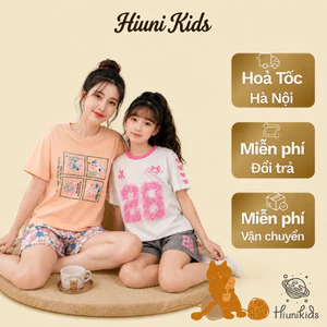 Bộ Đồ Bé Gái Cộc Tay Form Rộng Mặc Mát Thoải Mái Năng Động Size 25-60Kg A1