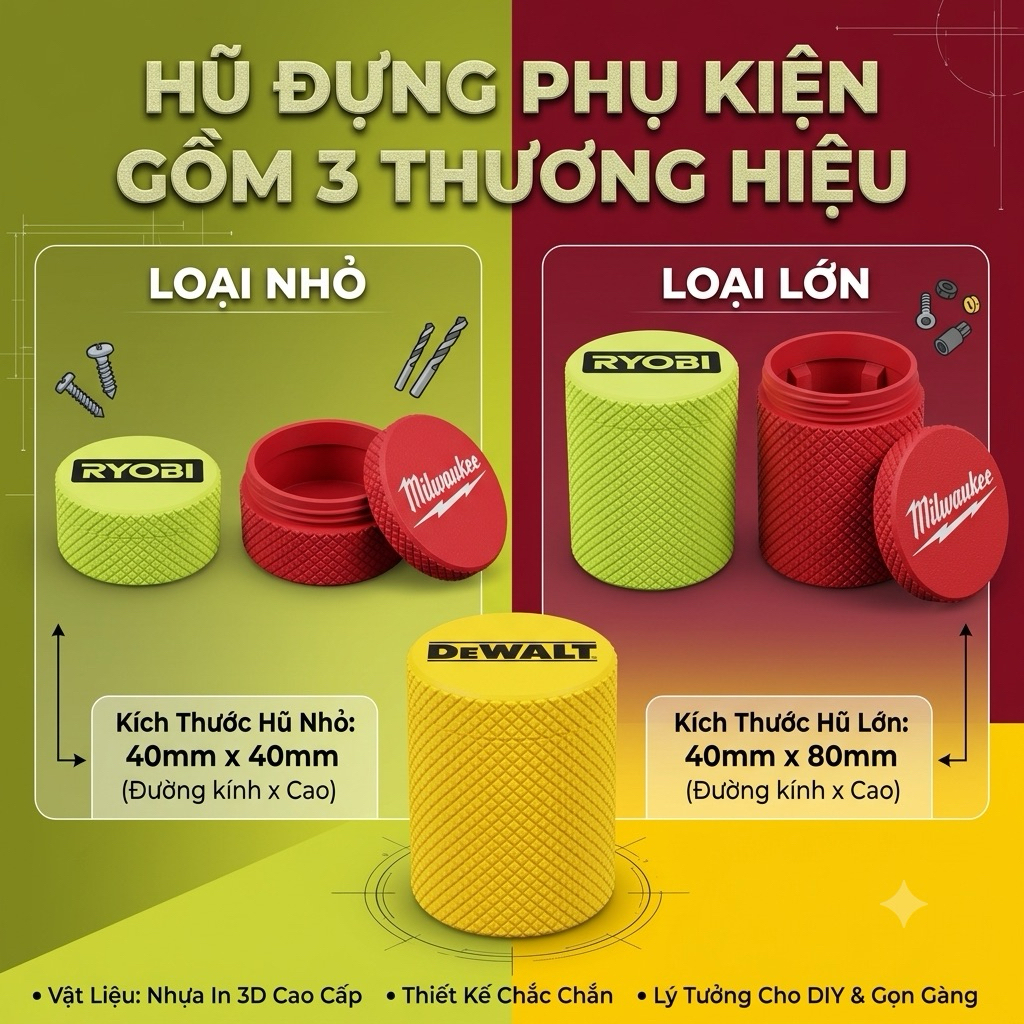Hộp Đựng Ốc Vít  - Chất liệu Nhựa PLA Cứng Cáp - Bền Bỉ - Dành Cho AE Điện Lạnh & Mọi Ngành Nghề - Mê Hàng Nhật