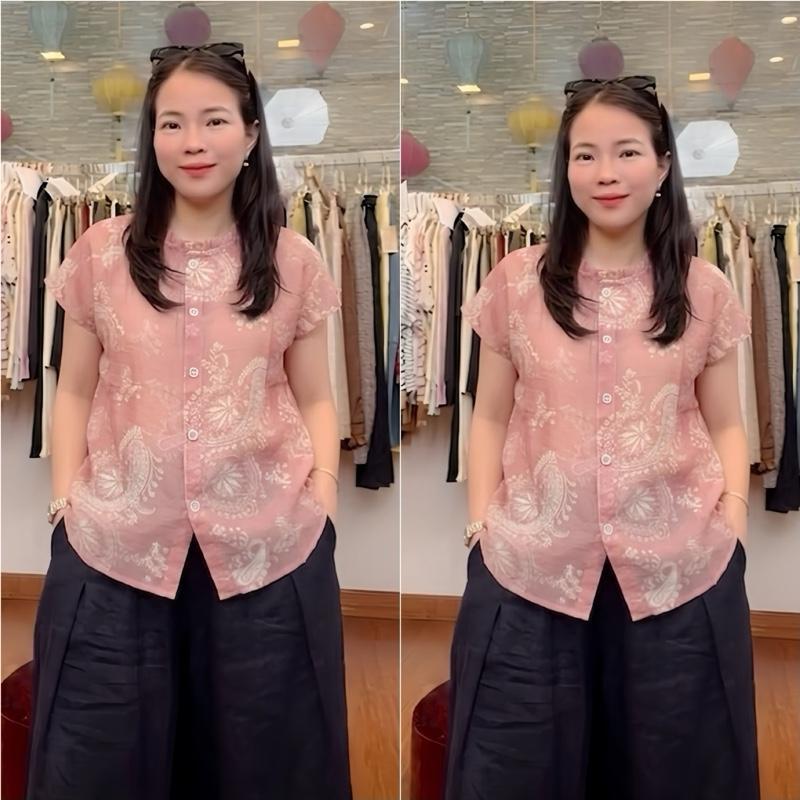 HT49. Áo Voan Tơ Hoa Tay Rơi Size 40-70kg Chất Liệu Mềm Nhẹ Mát Hạn Chế Nhăn