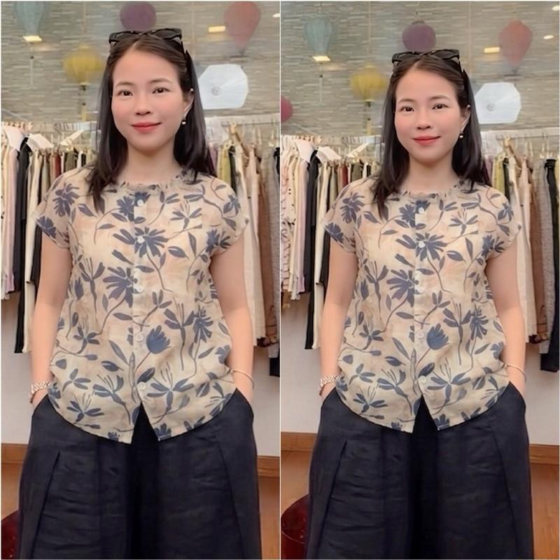 HT49. Áo Voan Tơ Hoa Tay Rơi Size 40-70kg Chất Liệu Mềm Nhẹ Mát Hạn Chế Nhăn
