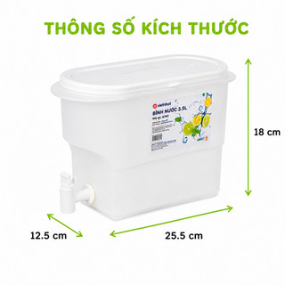 Bình Đựng Nước Có Vòi Việt Nhật 3.5L Có Nắp Đậy GD44 - Bình Nước Có Vòi Việt Nhật Tiệc Và Dã Ngoại