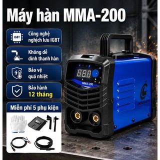 Máy hàn Mini MMA-200 biến tần IGBT 220V – tặng phụ kiện, BH 12 tháng