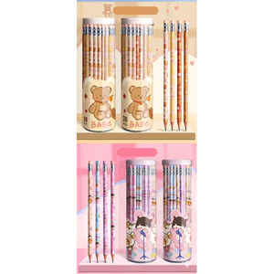 Bộ Bút Chì Gỗ Học Sinh HB Hoạt Hình Đáng Yêu (Hộp 30 Cây)
