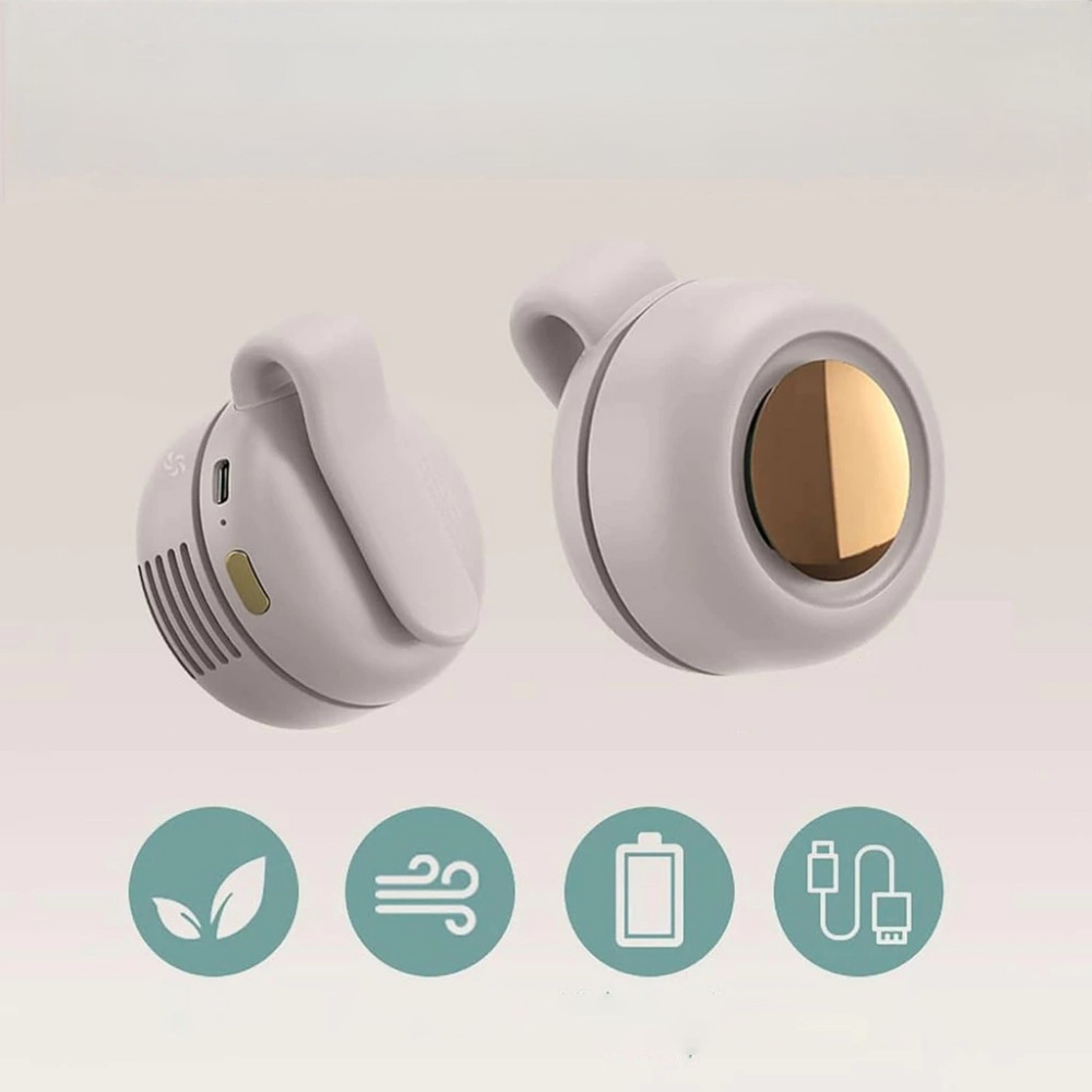Quạt kẹp không lưỡi mini, sạc 900mAh, màu Macaron, yên tĩnh, kẹp eo/áo, văn phòng, ngoài trời