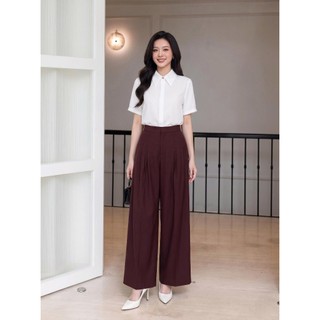 Quần Ống Rộng 𝐂𝐂𝐇𝐀𝐓 Dáng Suông Nyxora Xếp Ly Chất Liệu Tuytsi Cao Cấp 16QDS2038ST