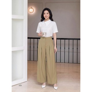 Quần Ống Rộng 𝐂𝐂𝐇𝐀𝐓 Dáng Suông Nyxora Xếp Ly Chất Liệu Tuytsi Cao Cấp 16QDS2038ST